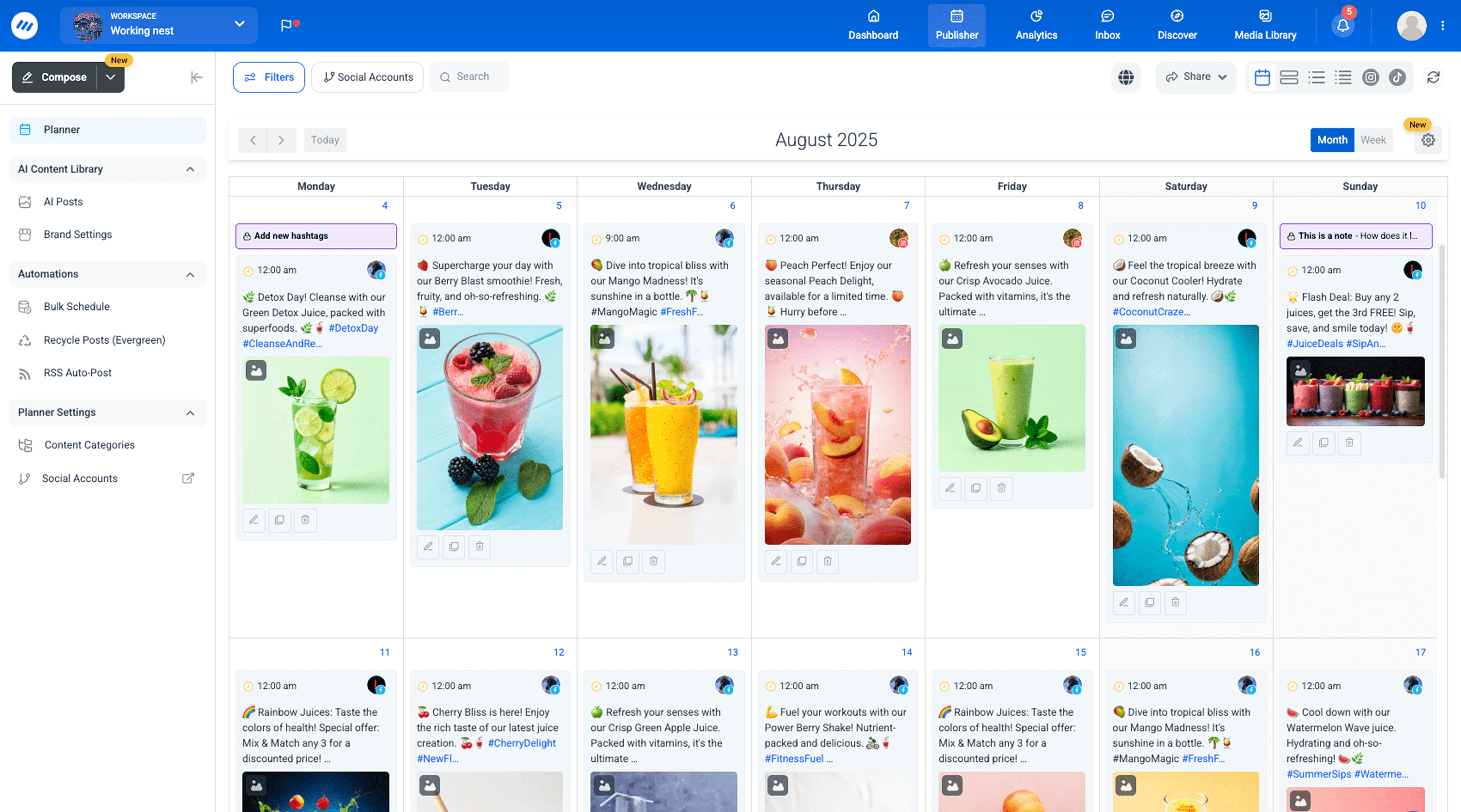 ContentStudio Dashboard