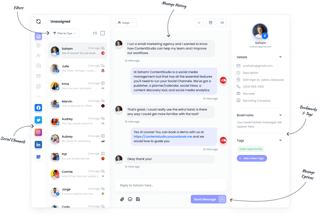 A unified social inbox 