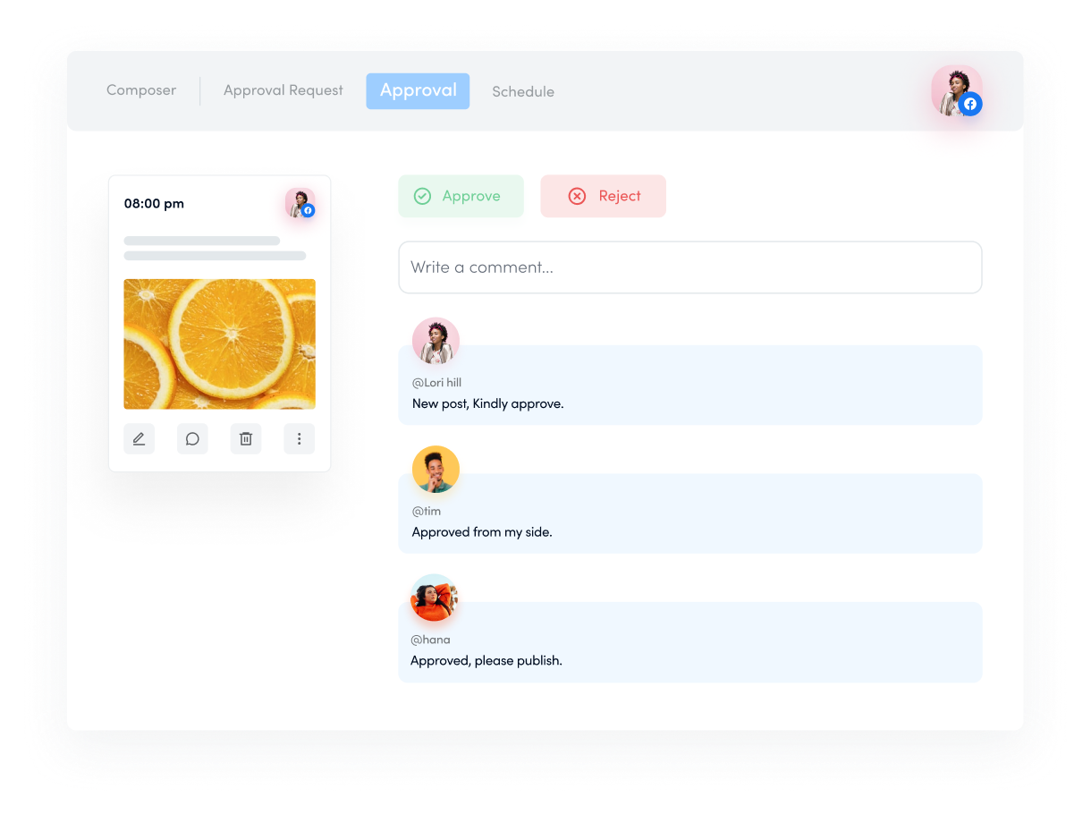 approve with feedback - social media approval workflow
