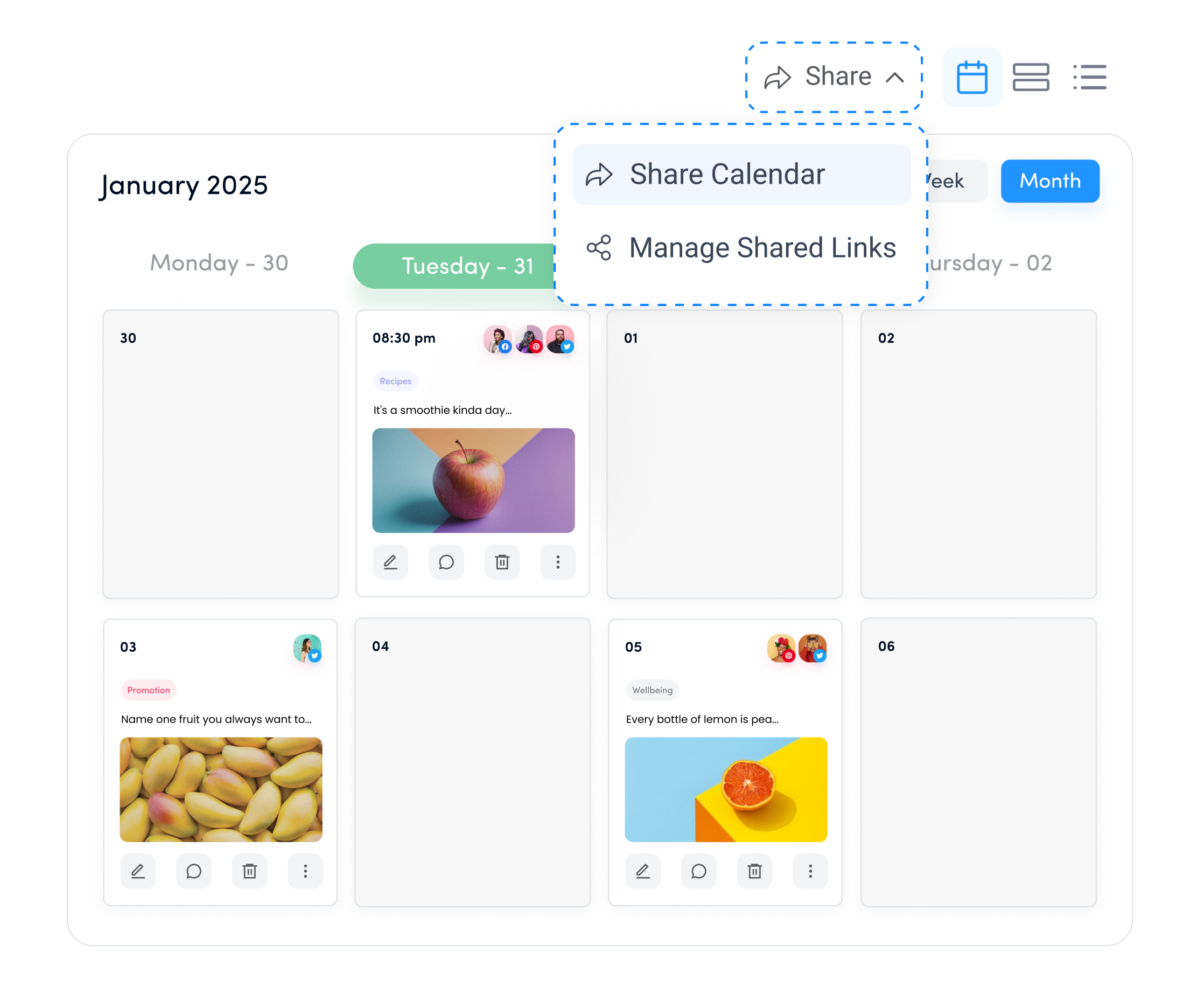 Share content links easily