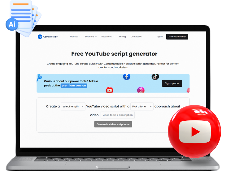 YouTube script generator